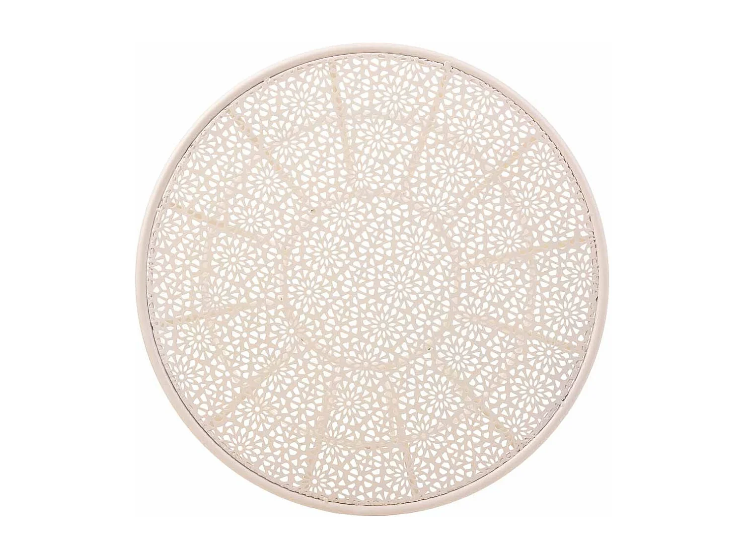 Tavolino in ferro battuto bianco 50x50x58