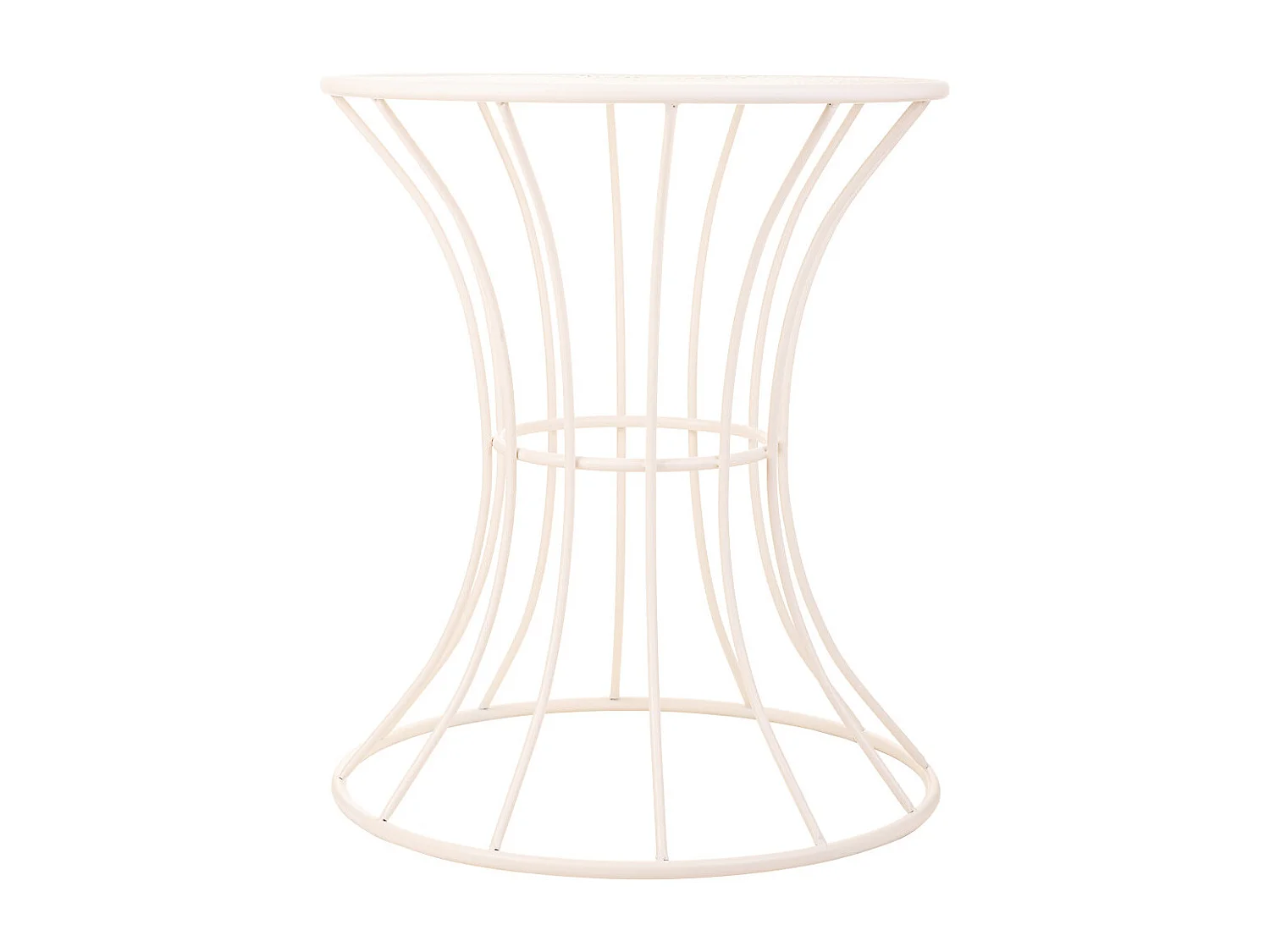 Mesa de apoio em ferro forjado branco 50x50x58