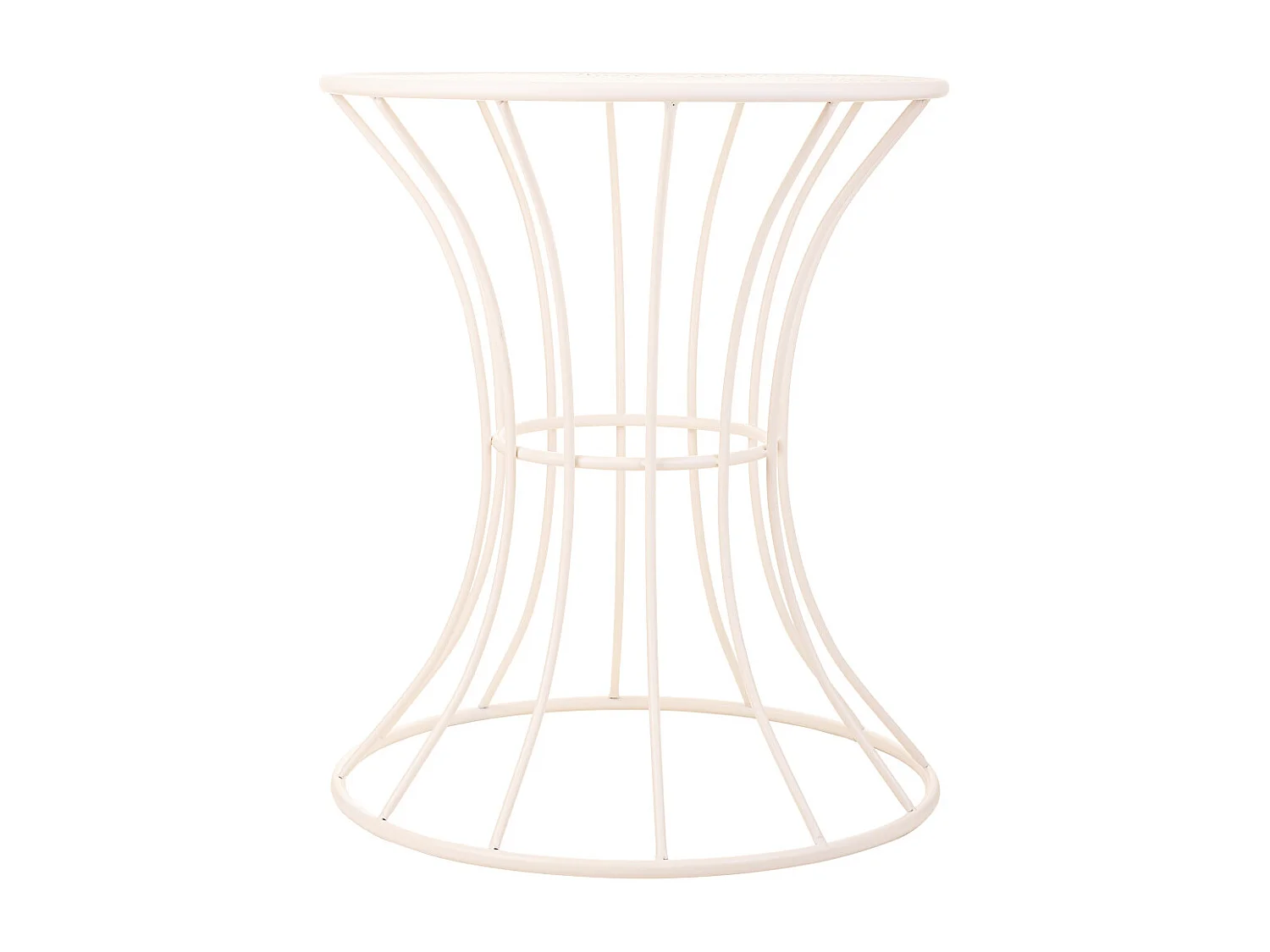 Mesa de apoio em ferro forjado branco 50x50x58