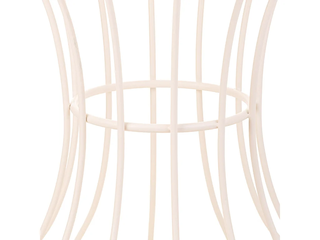 Mesa de apoio em ferro forjado branco 50x50x58