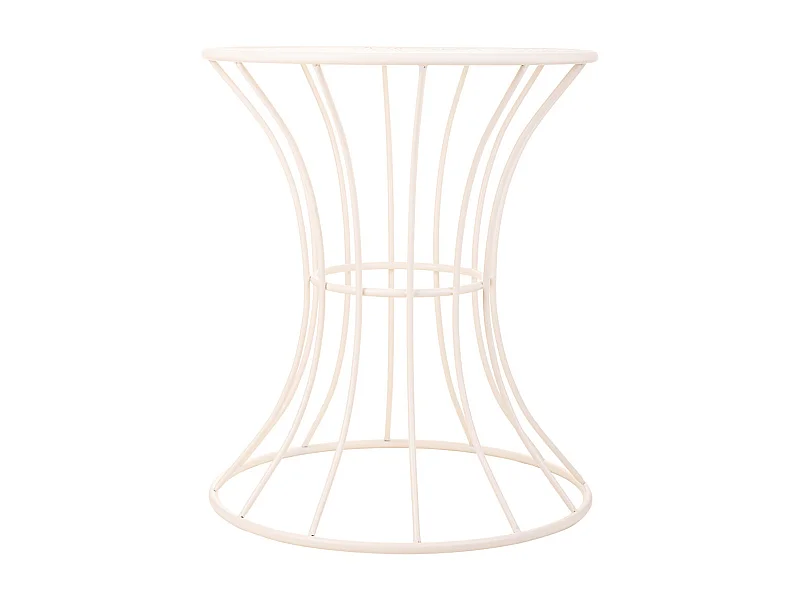 Tavolino in ferro battuto bianco 50x50x58