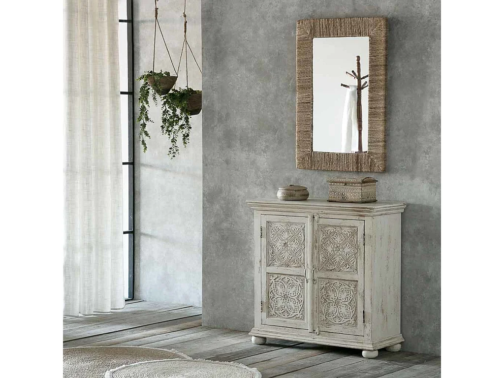 Portagioie in legno color panna 18x18x9h cm