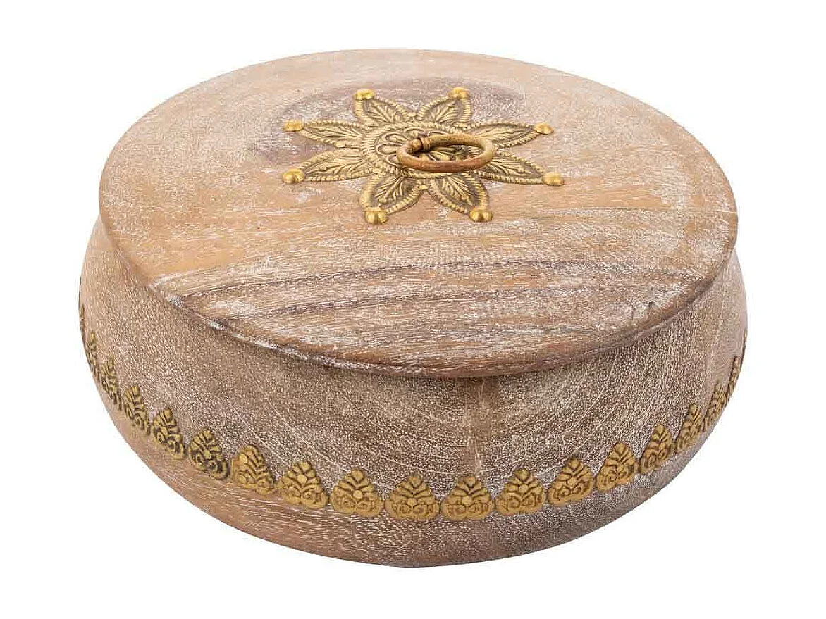 Portagioie in legno color panna 18x18x9h cm