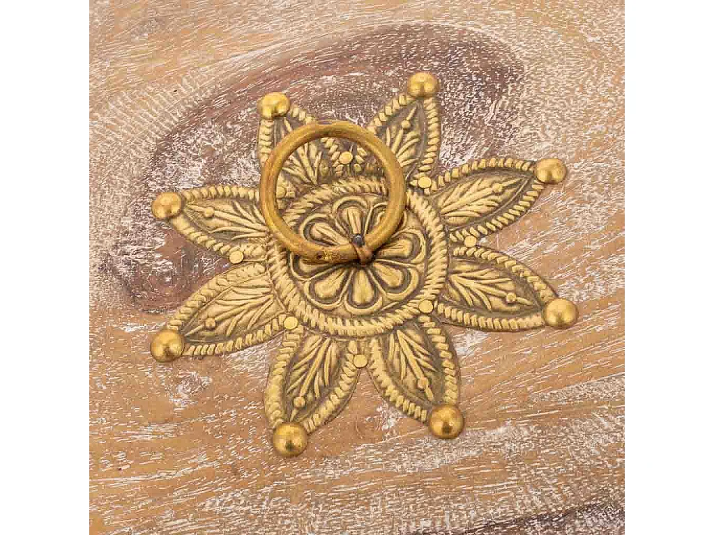 Portagioie in legno color panna 18x18x9h cm