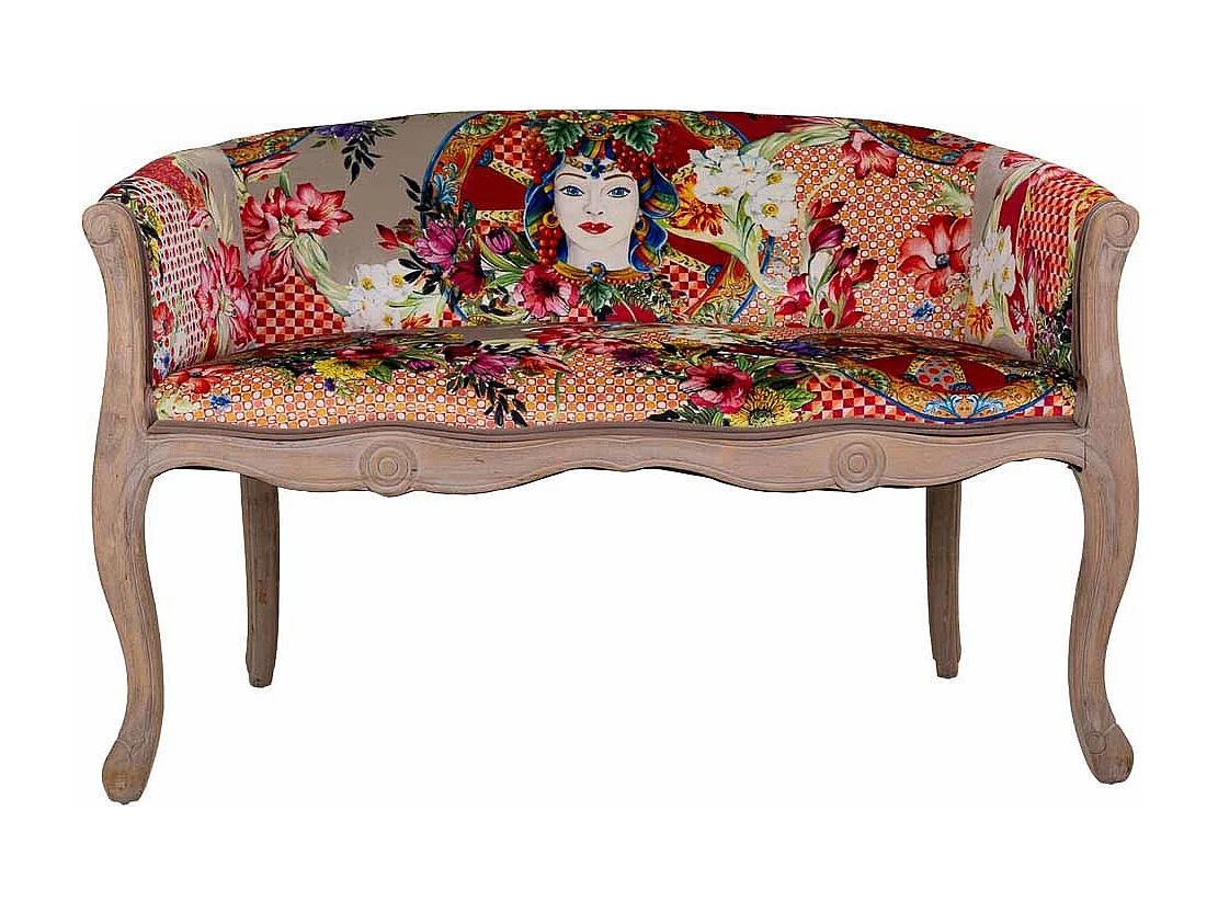 Divano in legno imbottito 107x61x70h cm