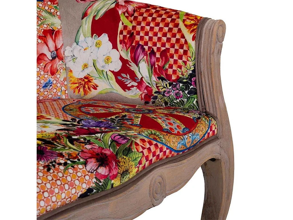 Divano in legno imbottito 107x61x70h cm