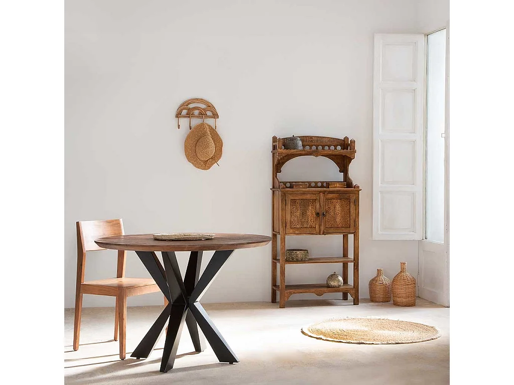 Aparador de madeira marrom 75x35x150