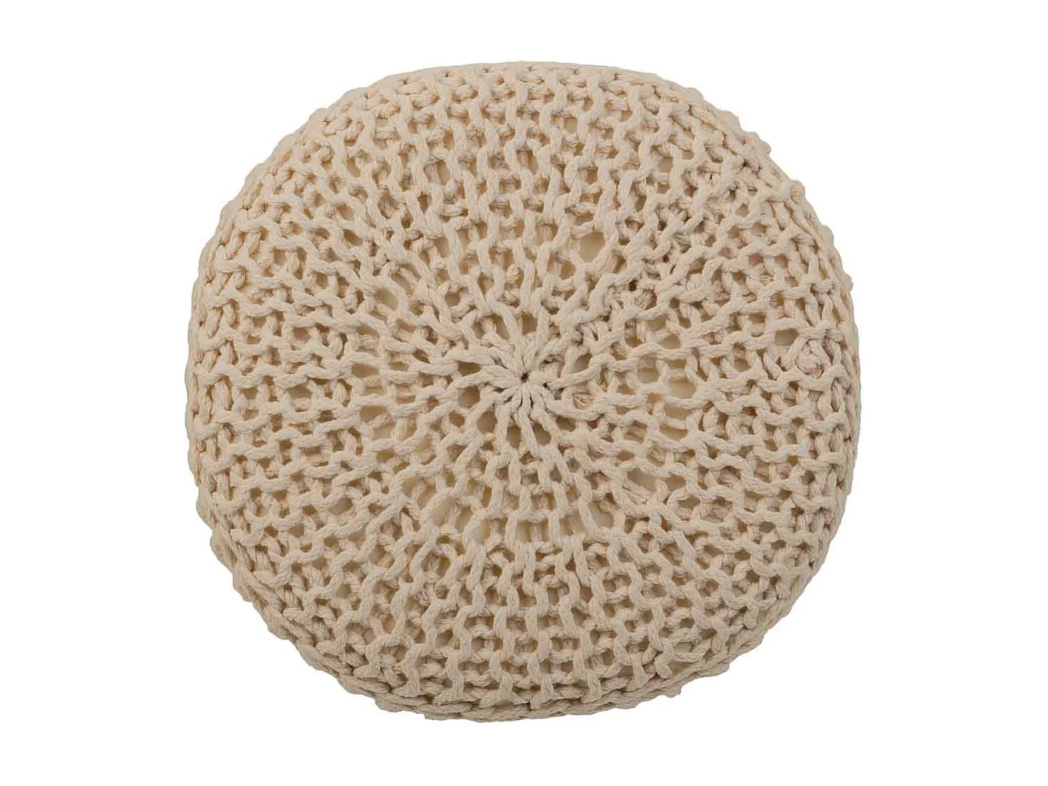 Brauner Hocker aus gewebter Baumwolle und Holz, 32x32x44h cm