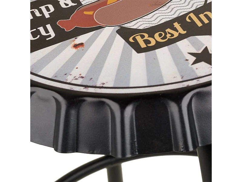 Tabouret en métal blanc 35x35x46