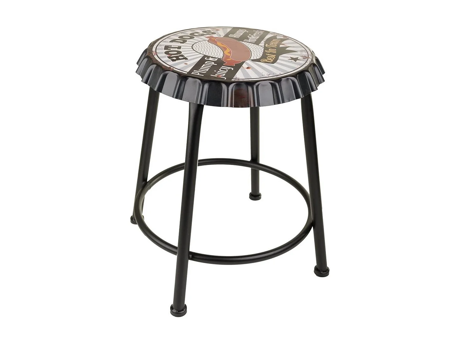 Tabouret en métal blanc 35x35x46