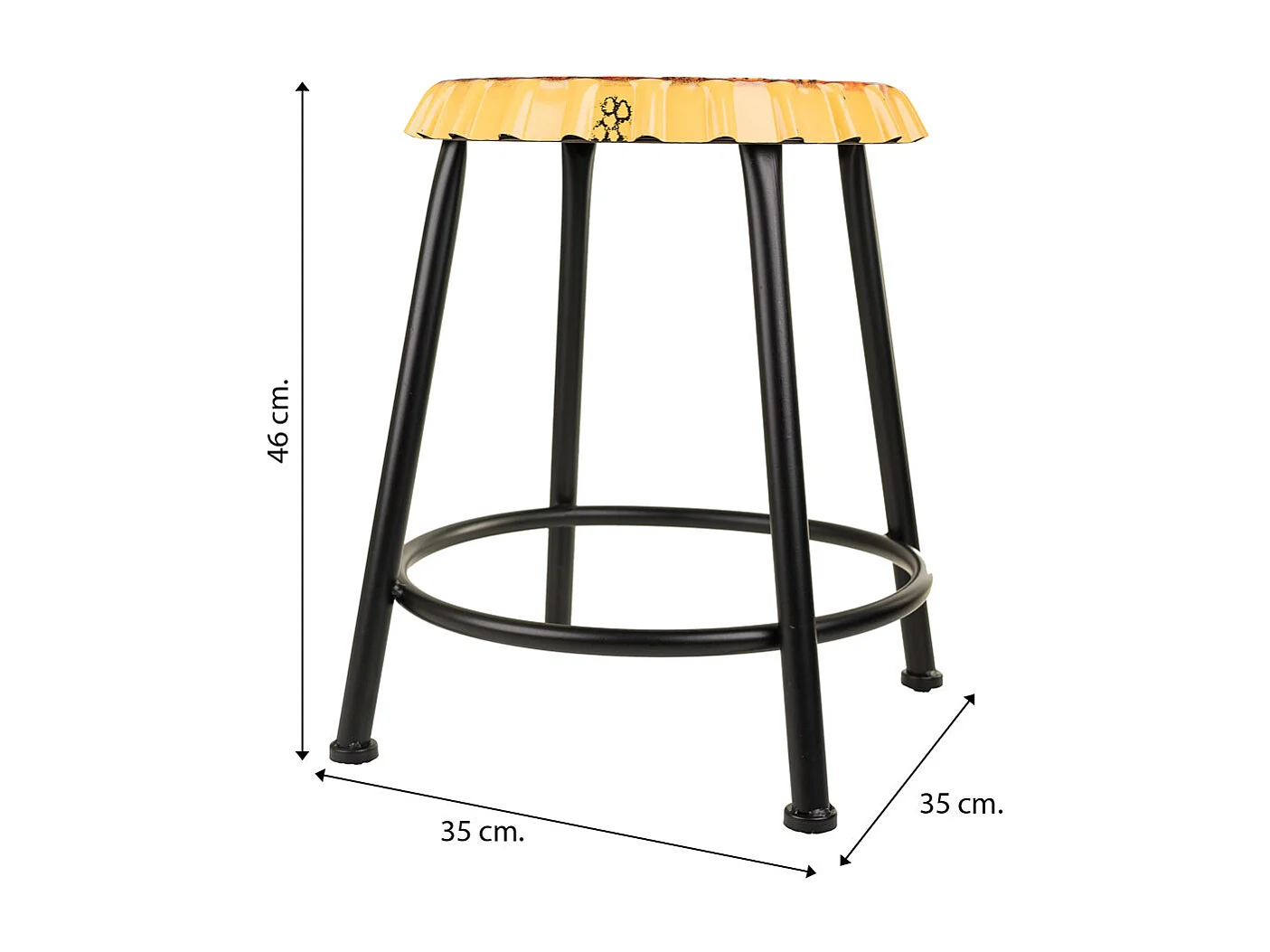 Tabouret en métal multicolore 35x35x46