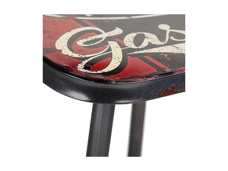 Tabouret en métal rouge 38x38x45