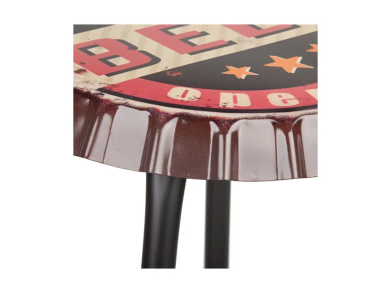 Tabouret en métal rouge 35x35x46