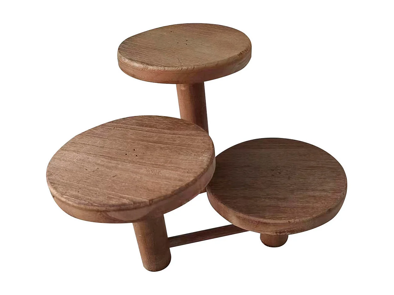 Holzständer für 3 Töpfe weiß d15x20/15/10h cm