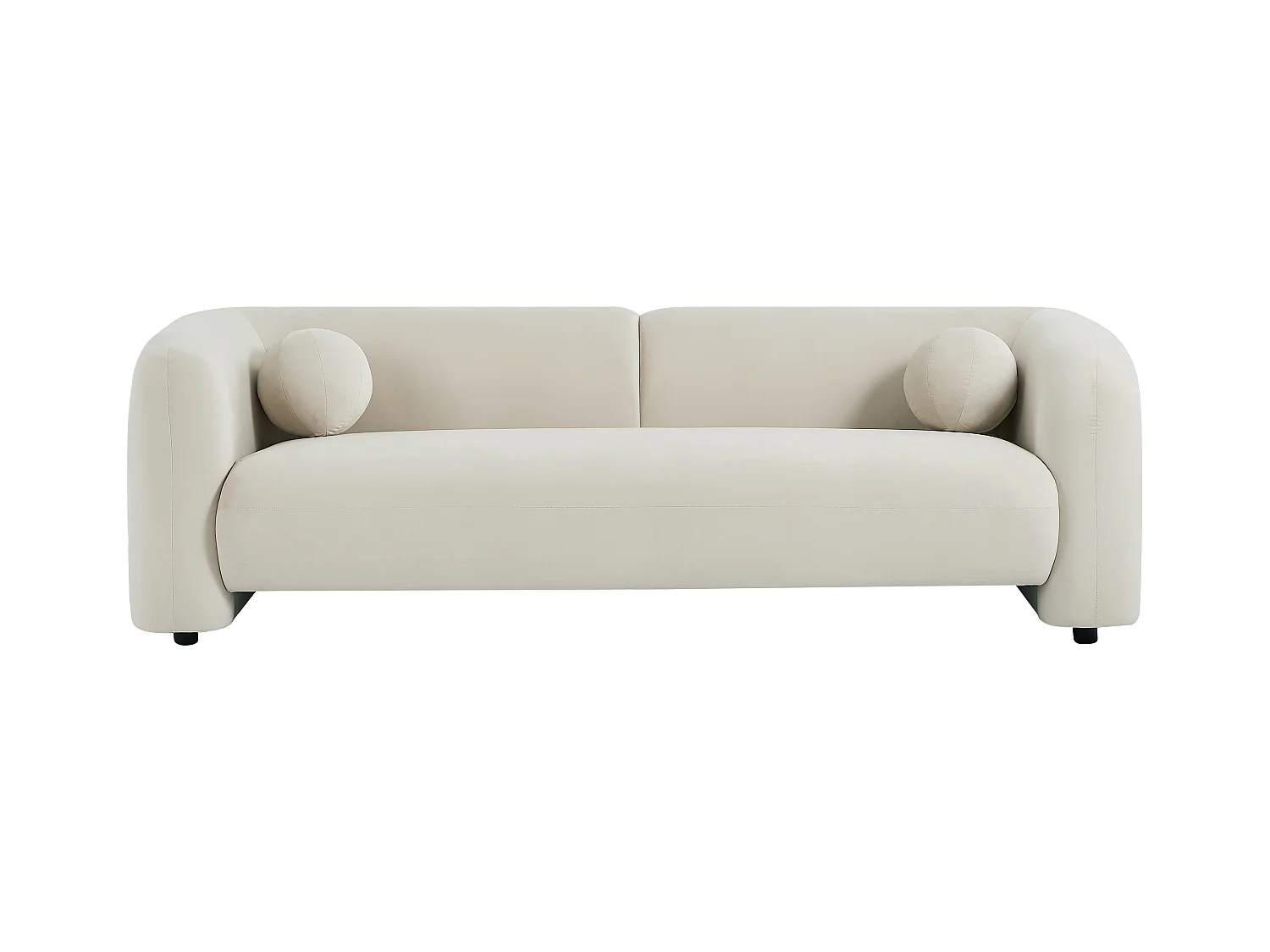 Sofa 3-Sitzer - Samt - Beige - OVOTAS