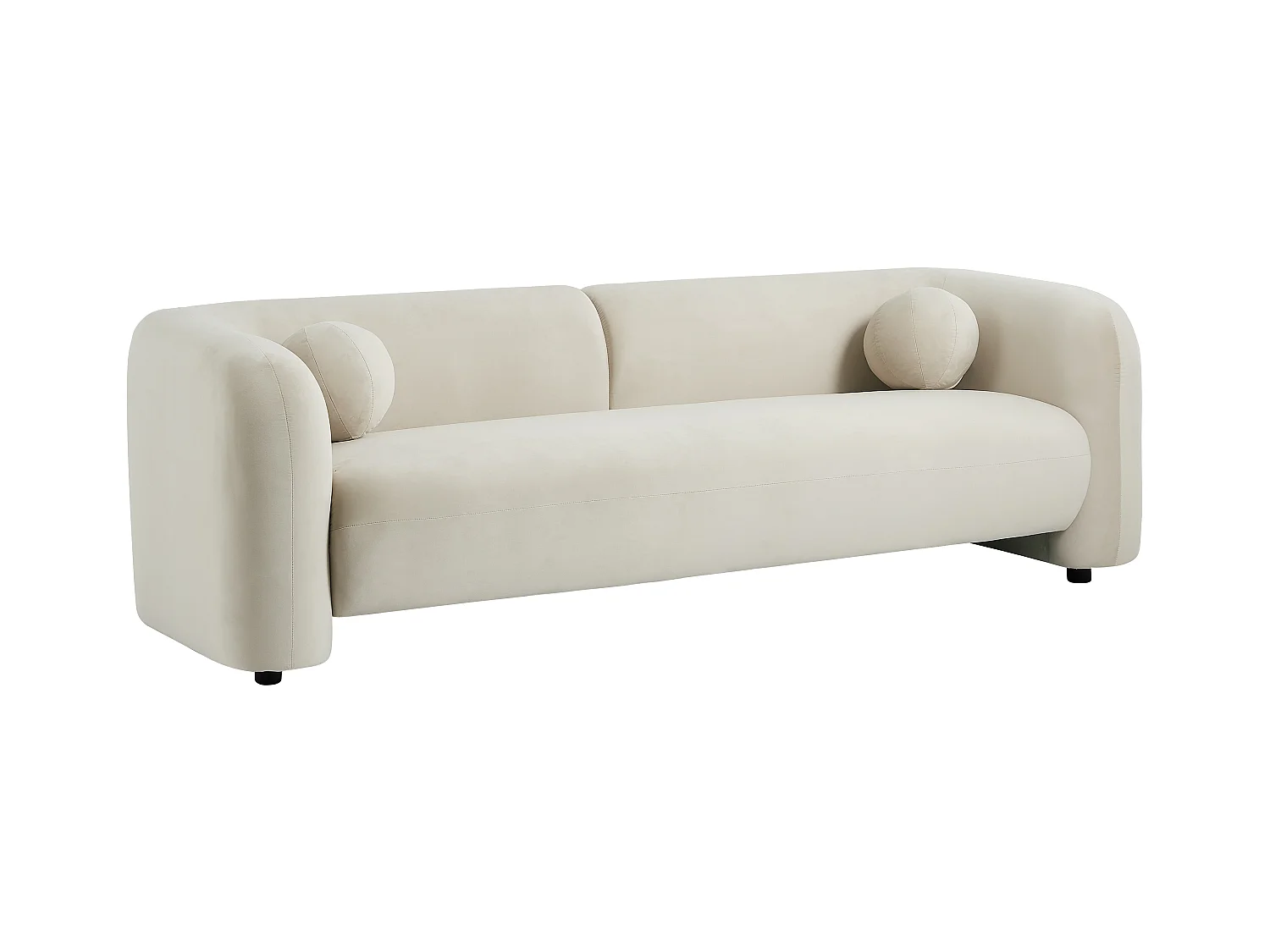 Sofa 3-Sitzer - Samt - Beige - OVOTAS