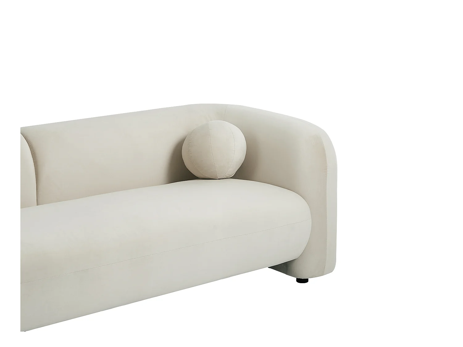 Sofa 3-Sitzer - Samt - Beige - OVOTAS