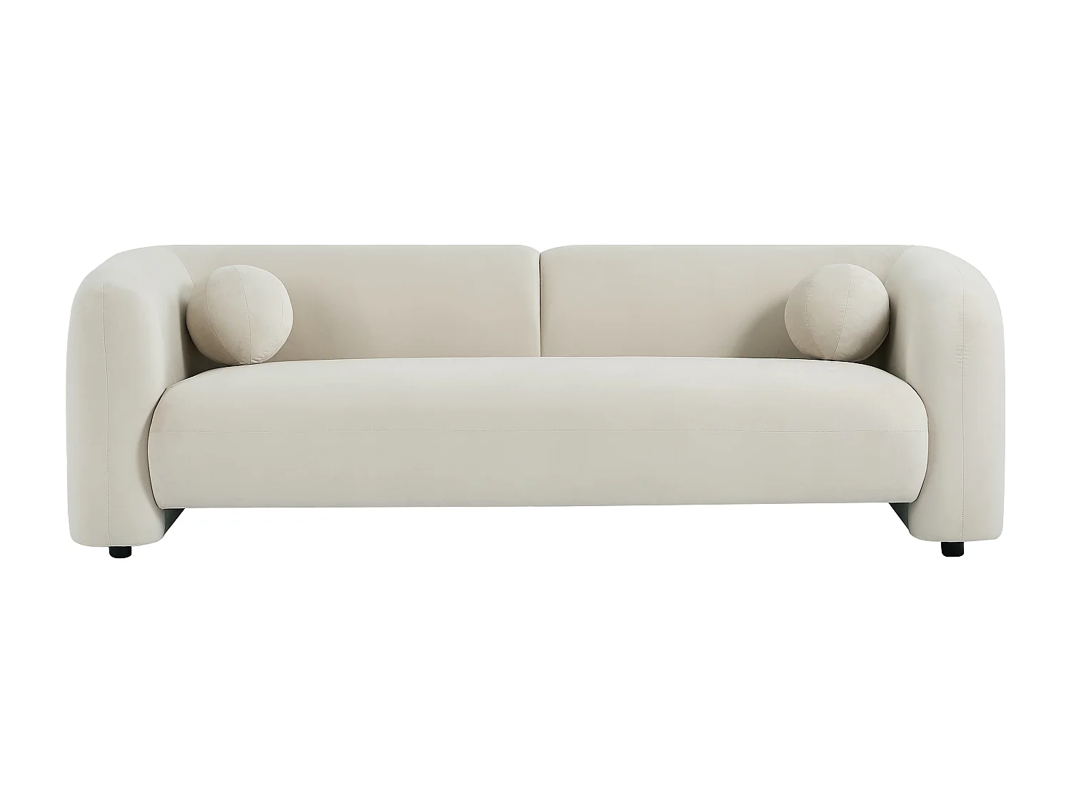 Canapé 3 places en velours beige OVOTAS