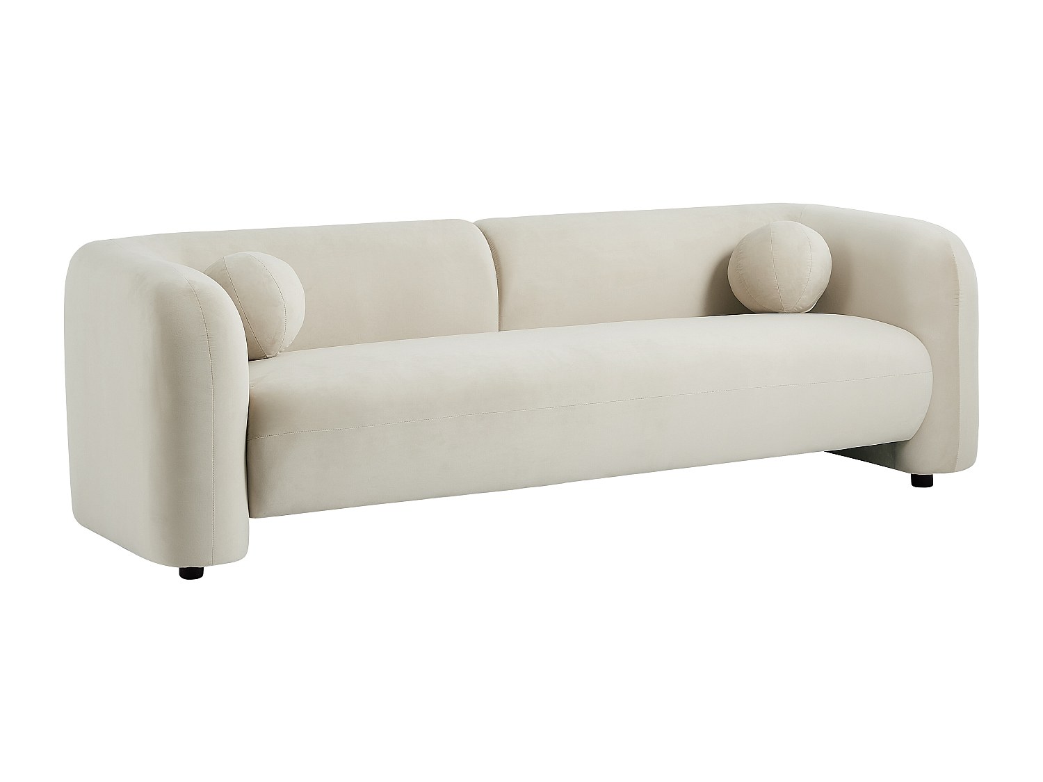Sofa 3-Sitzer - Samt - Beige - OVOTAS günstig online kaufen