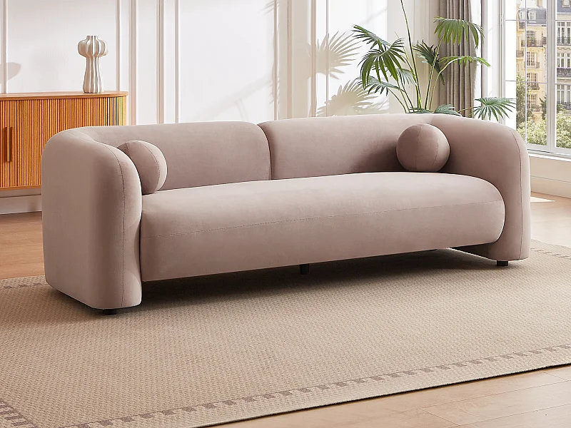 Sofa 3-Sitzer - Samt - Rosa - OVOTAS
