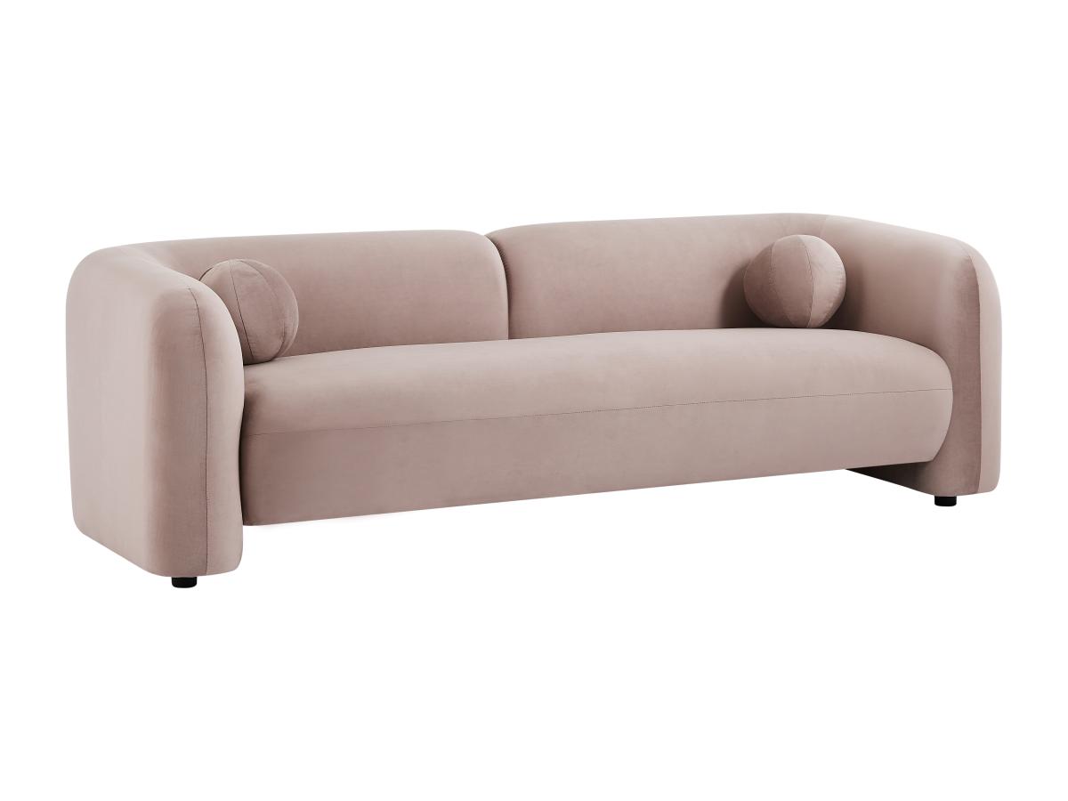 Sofa 3-Sitzer - Samt - Rosa - OVOTAS günstig online kaufen