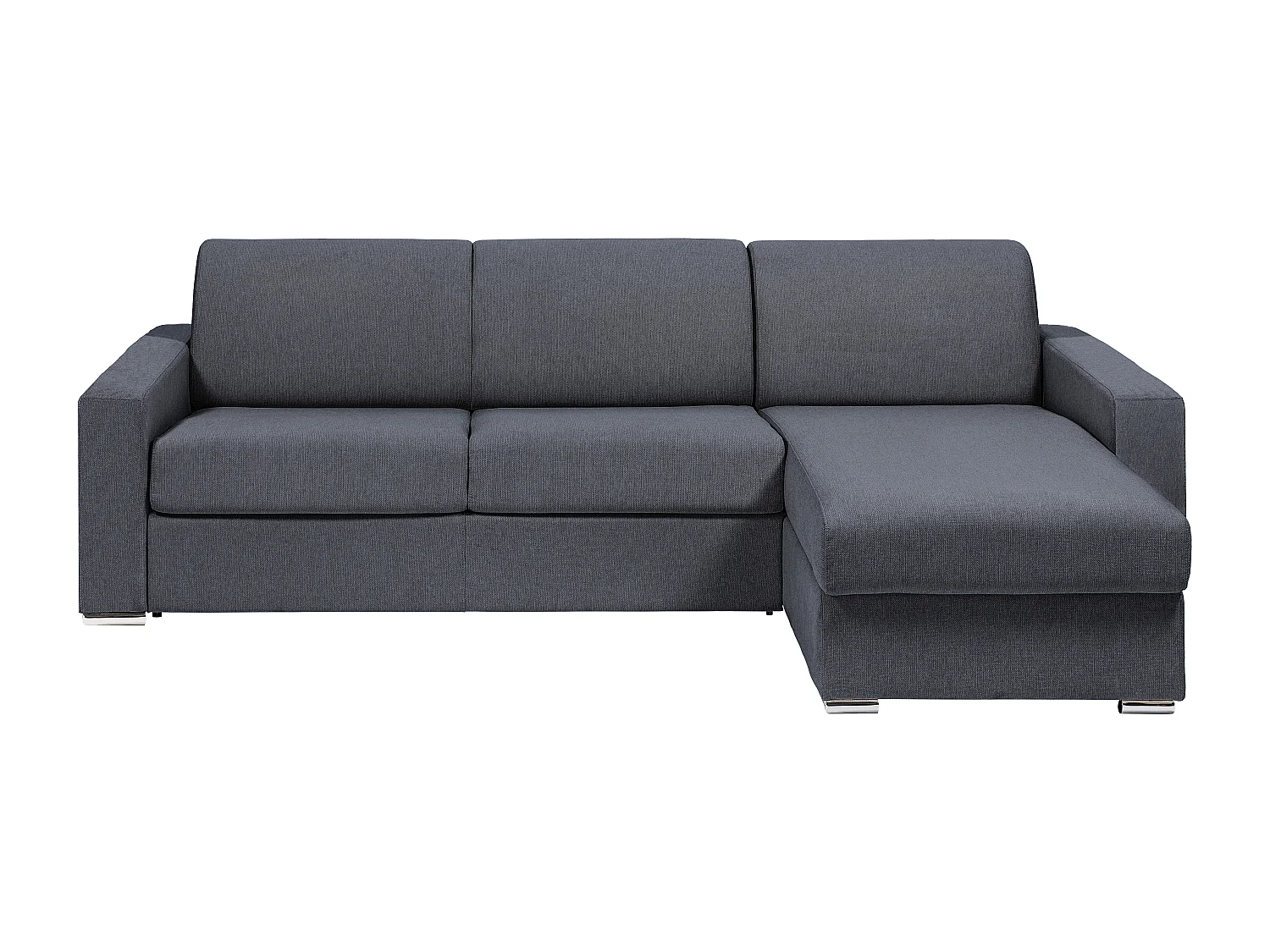 Canapé d'angle réversible convertible express en tissu gris anthracite - Couchage lattes larges 140 cm - Matelas 18 cm - CALITO