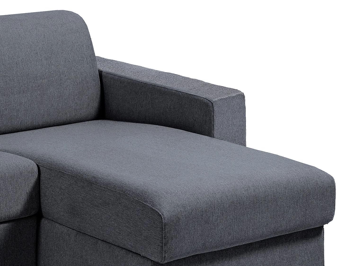 Canapé d'angle réversible convertible express en tissu gris anthracite - Couchage lattes larges 160 cm - Matelas 18 cm - CALITO