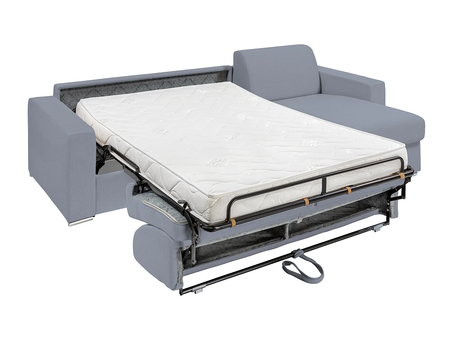 Canapé d'angle réversible convertible express en tissu gris - Couchage 140 cm - Matelas 14 cm - CALITO