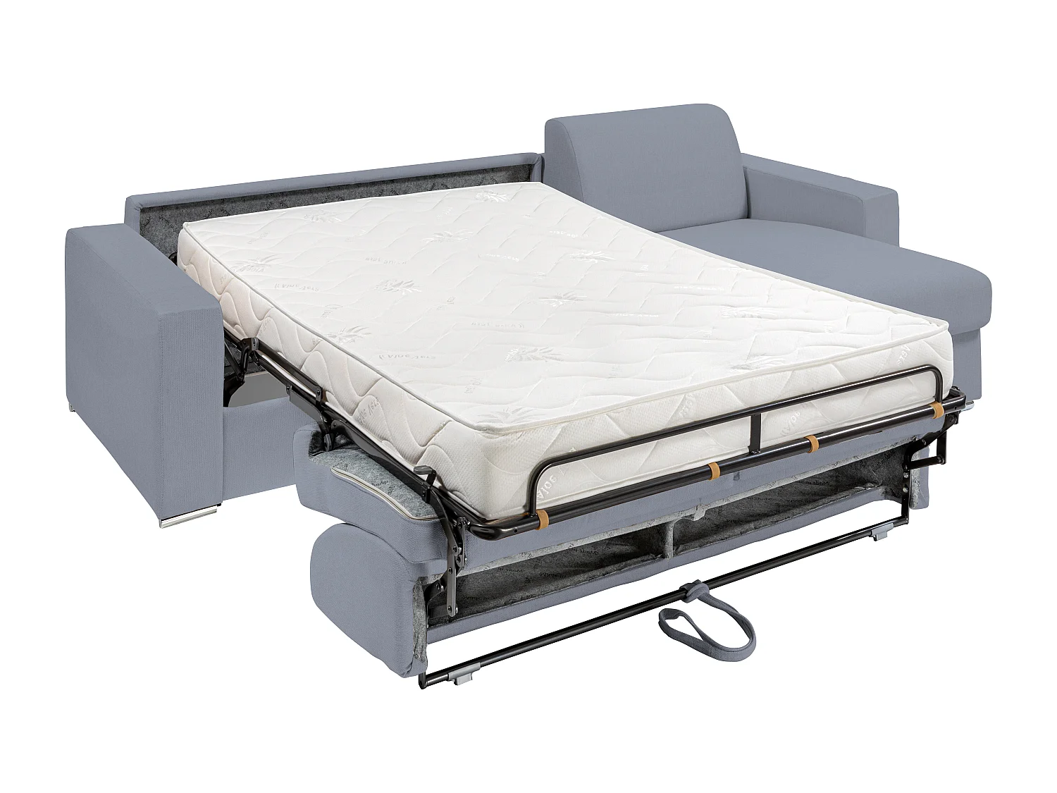 Canapé d'angle réversible convertible express en tissu gris - Couchage 160 cm - Matelas 18 cm - CALITO