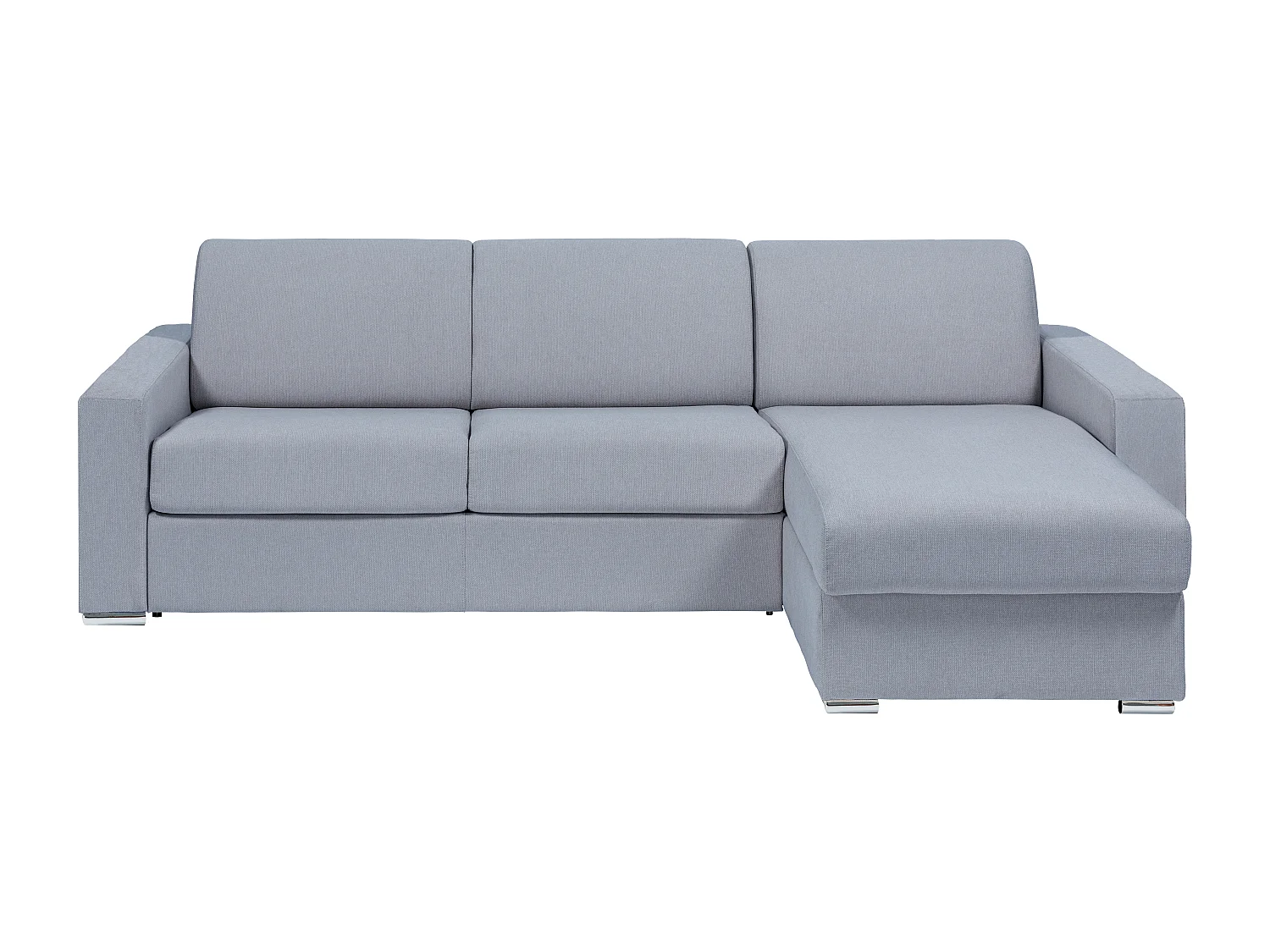 Canapé d'angle réversible convertible express en tissu gris - Couchage lattes larges 160 cm - Matelas 18 cm - CALITO