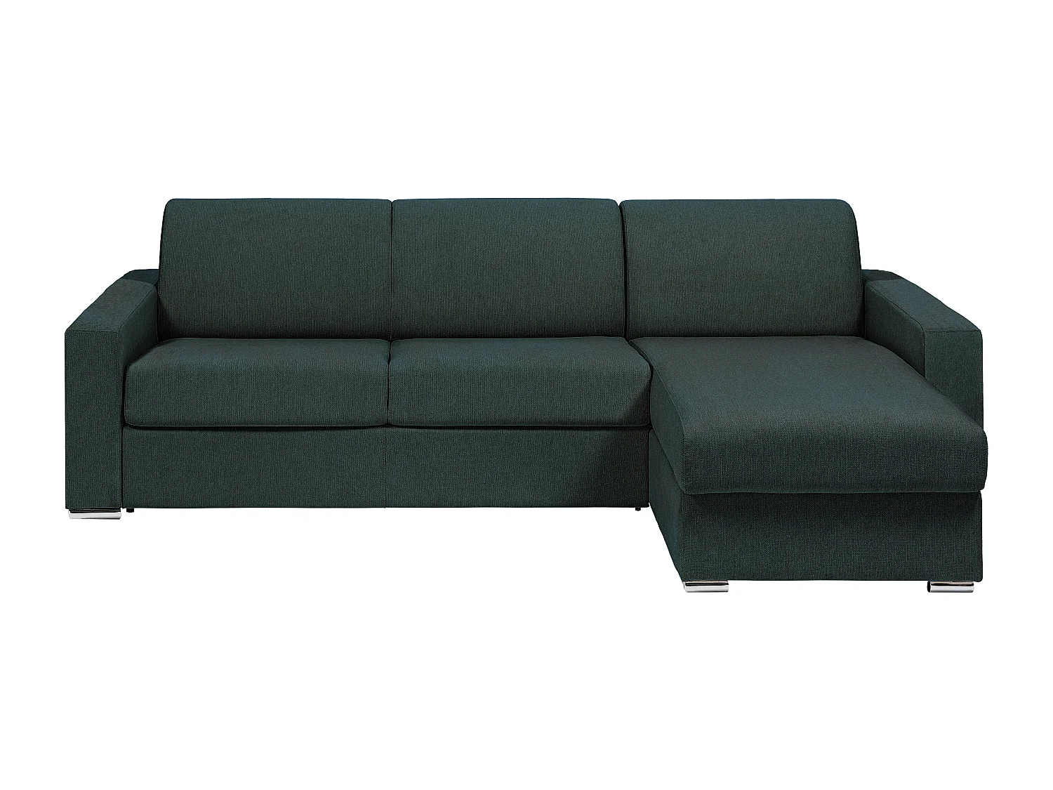 Canapé d'angle réversible convertible express en tissu vert sapin - Couchage 140 cm - Matelas 18 cm - CALITO