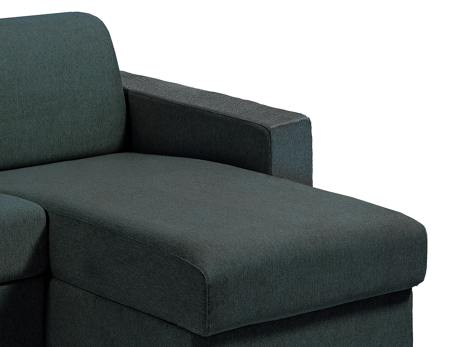 Canapé d'angle réversible convertible express en tissu vert sapin - Couchage 160 cm - Matelas 22 cm avec mémoire de forme  - CALITO