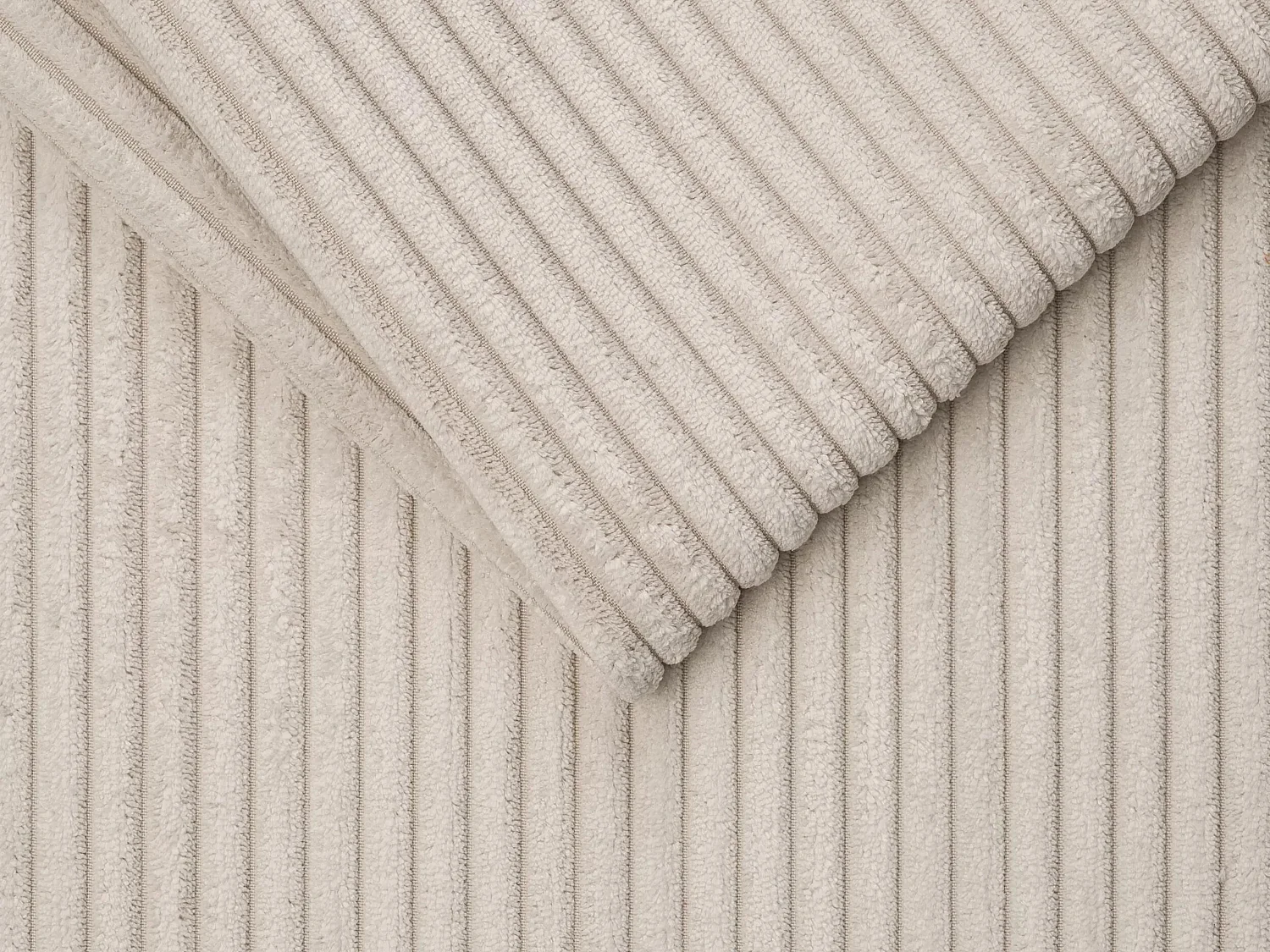 Canapé d'angle réversible convertible express en velours côtelé beige - Couchage 140 cm - Matelas 14 cm - CALITO