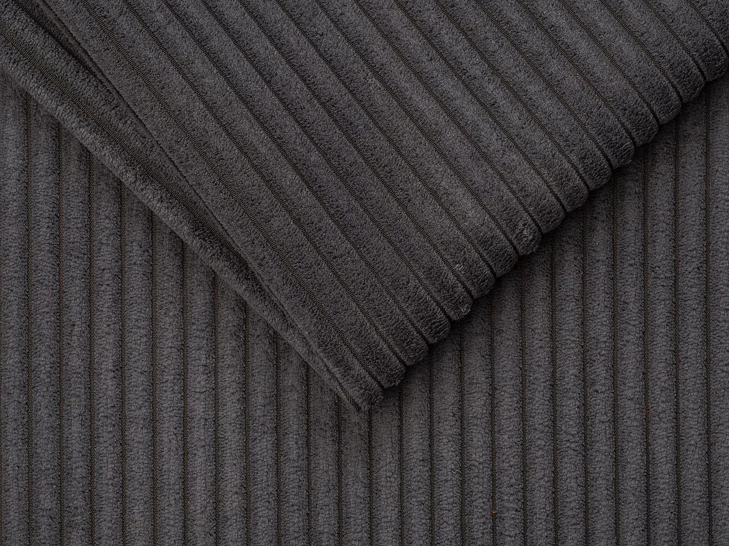 Canapé d'angle réversible convertible express en velours côtelé gris - Couchage 160 cm - Matelas 14 cm - CALITO