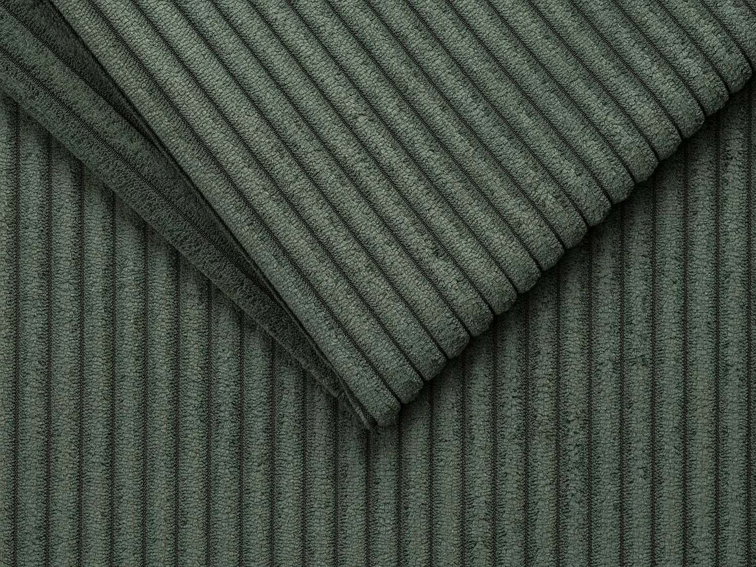 Canapé d'angle réversible convertible express en velours côtelé vert - Couchage lattes larges 160 cm - Matelas 18 cm - CALITO