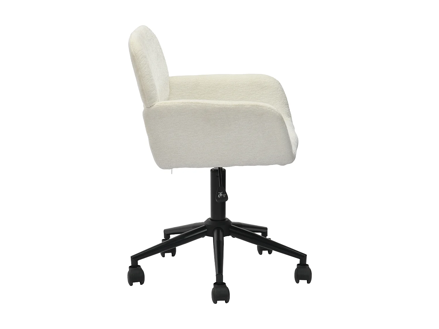 URBAN MEUBLE Chaise de bureau en tissu éponge beige, réglable en hauteur, rotation à 360°