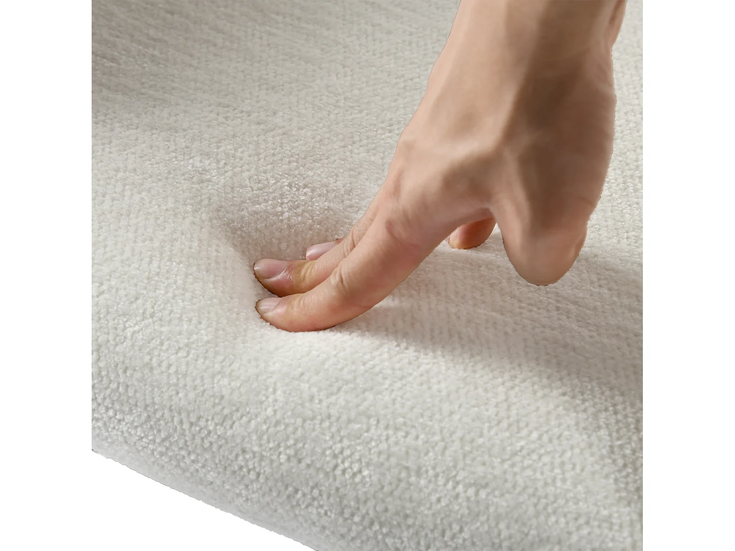 URBAN MEUBLE Chaise de bureau en tissu éponge beige, réglable en hauteur, rotation à 360°