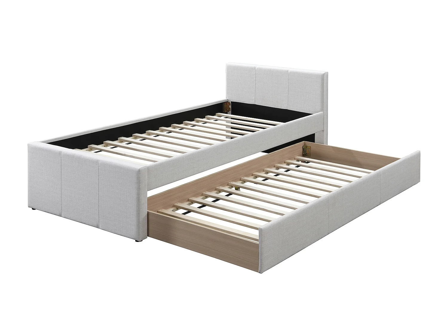 Uitschuifbed 90 x 190 cm - Stof - Beige + matras - DORITALO