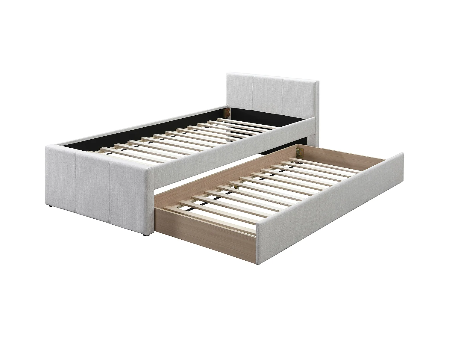 Ausziehbett 90 x 190 cm + Matratze - Stoff - Beige - DORITALO