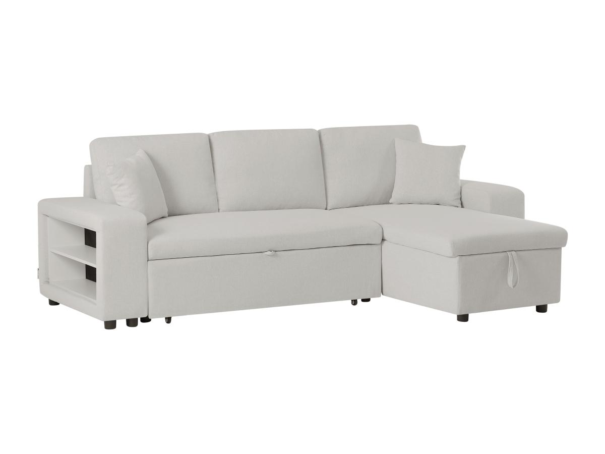 Ecksofa mit Schlaffunktion & Bettkasten + Sessel - Stoff - Beige - SELIM günstig online kaufen