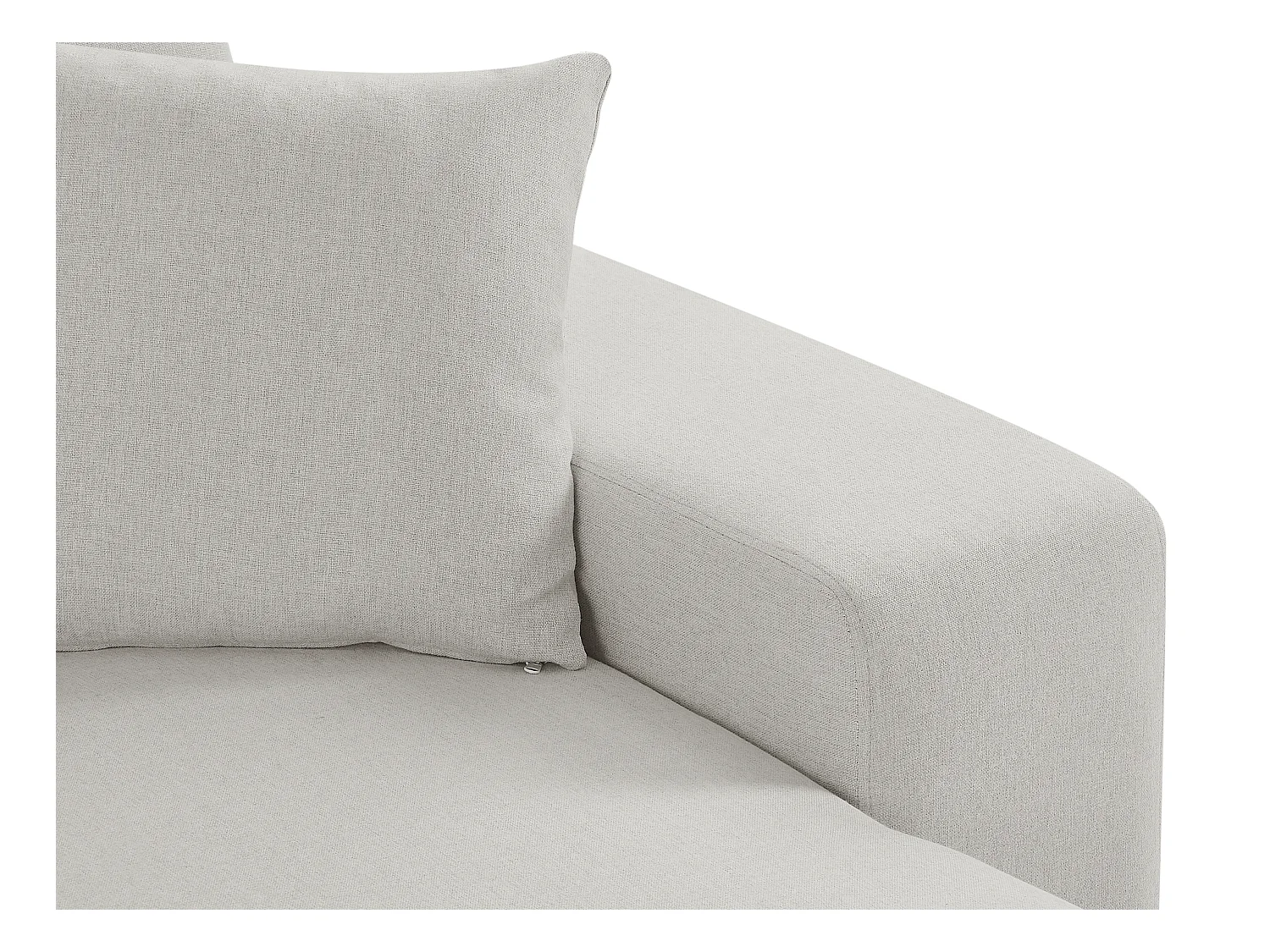 Konvertibel hjørnesofa med vendbar funksjon, oppbevaringsrom og puffer i beige stoff SELIM