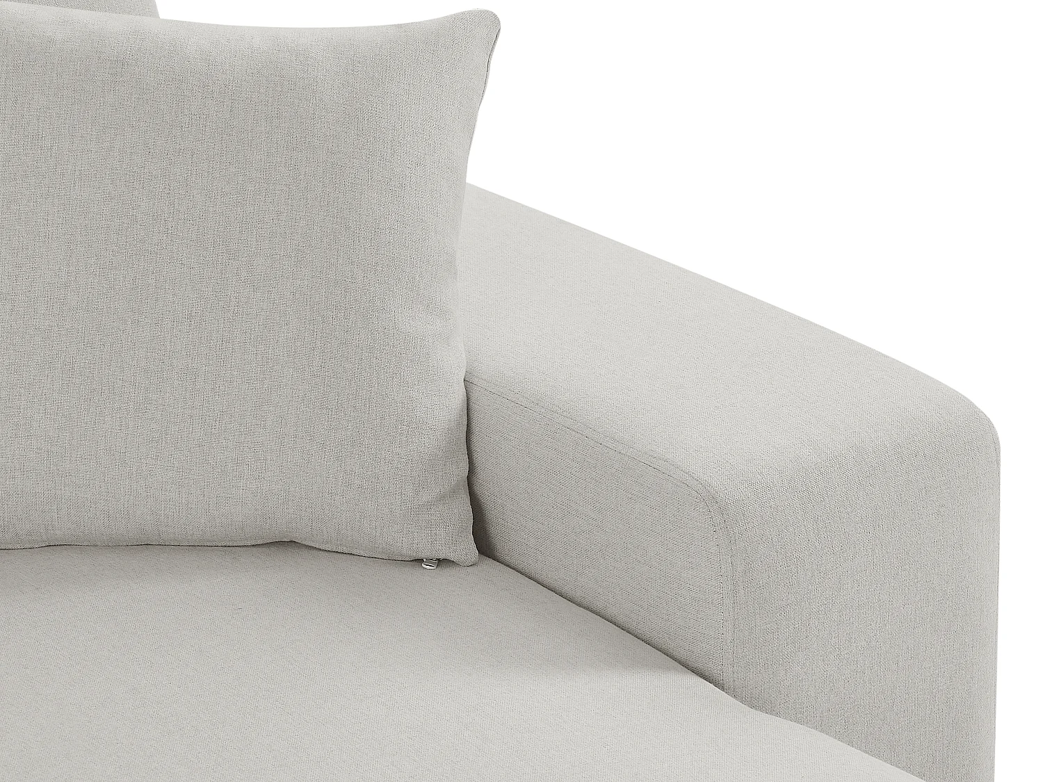 Canapé d'angle convertible et réversible avec rangements et poufs en tissu beige SELIM