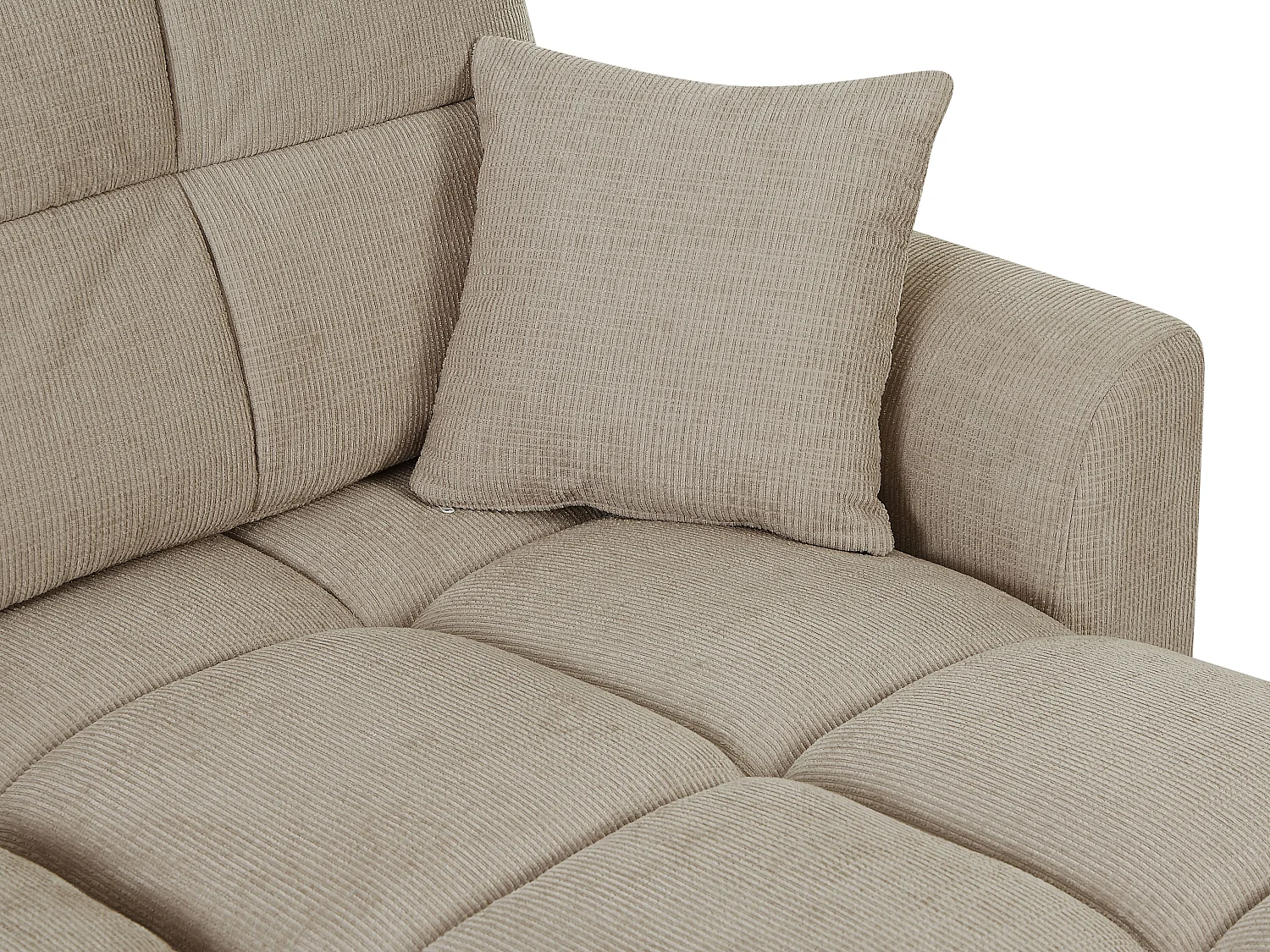 Canapé d'angle convertible et réversible en tissu chenille beige LUMARIO