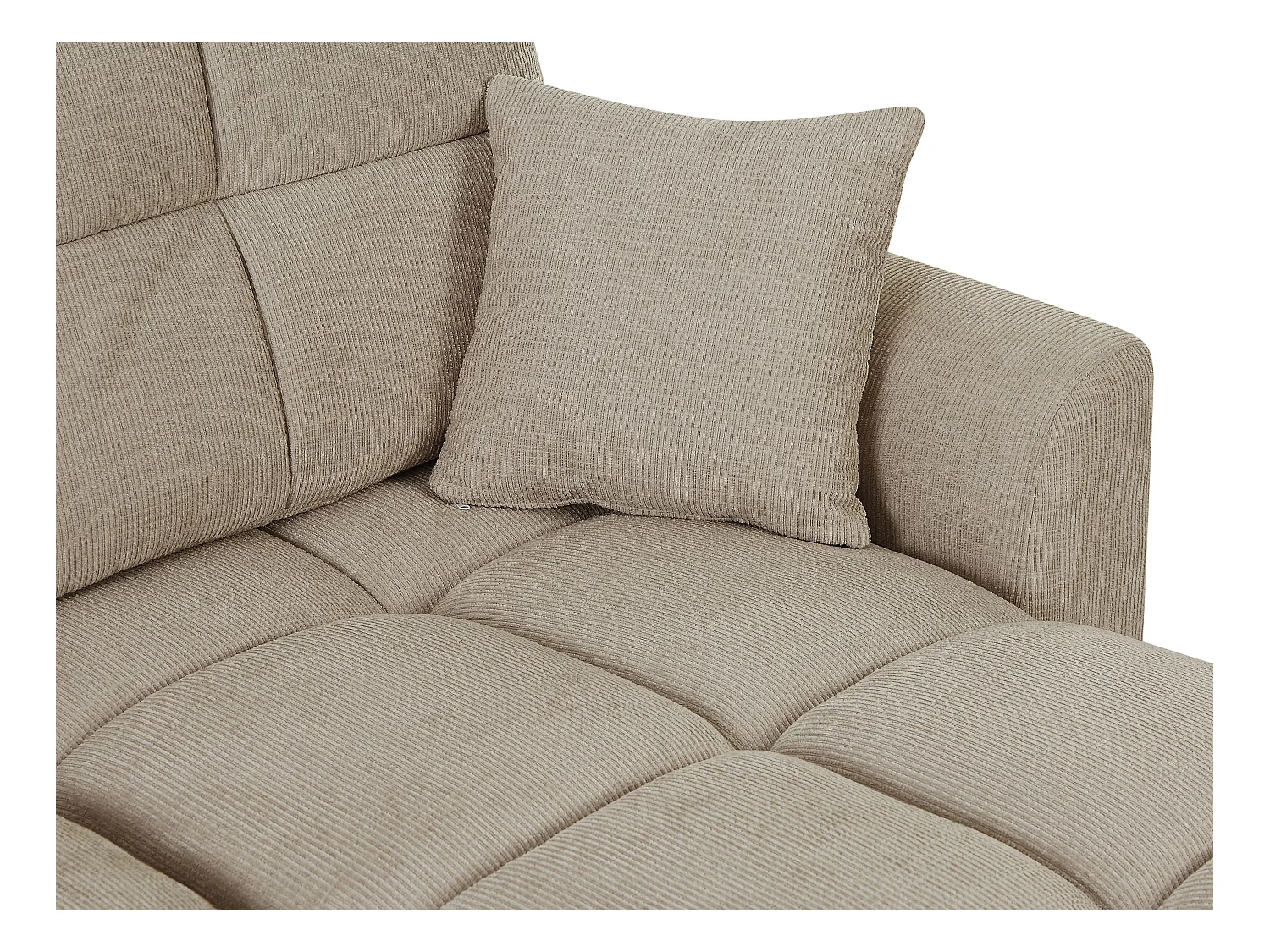 Canapé d'angle convertible et réversible en tissu chenille beige LUMARIO