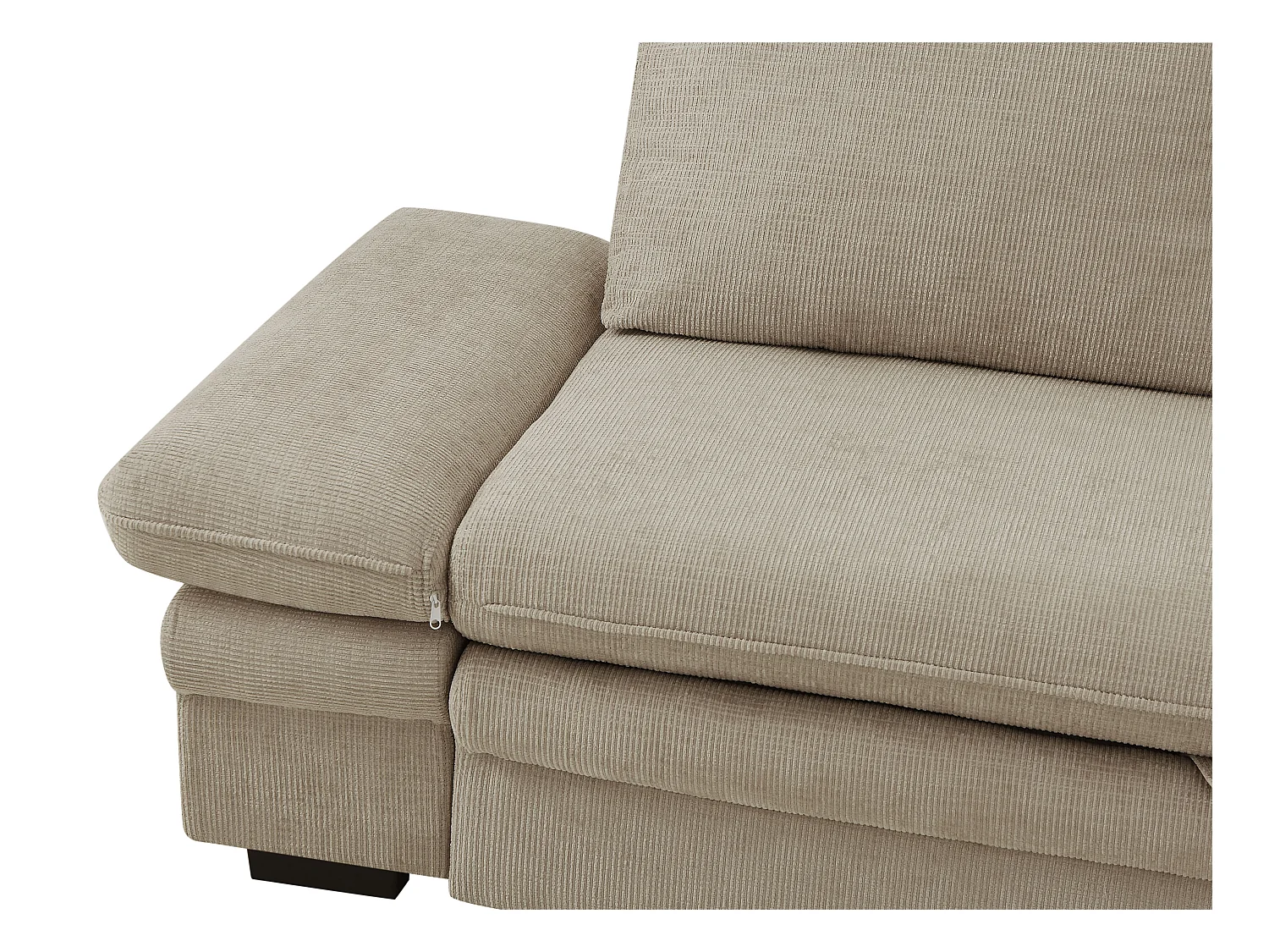 Canapé d'angle convertible et réversible en tissu chenille beige SIVIARA