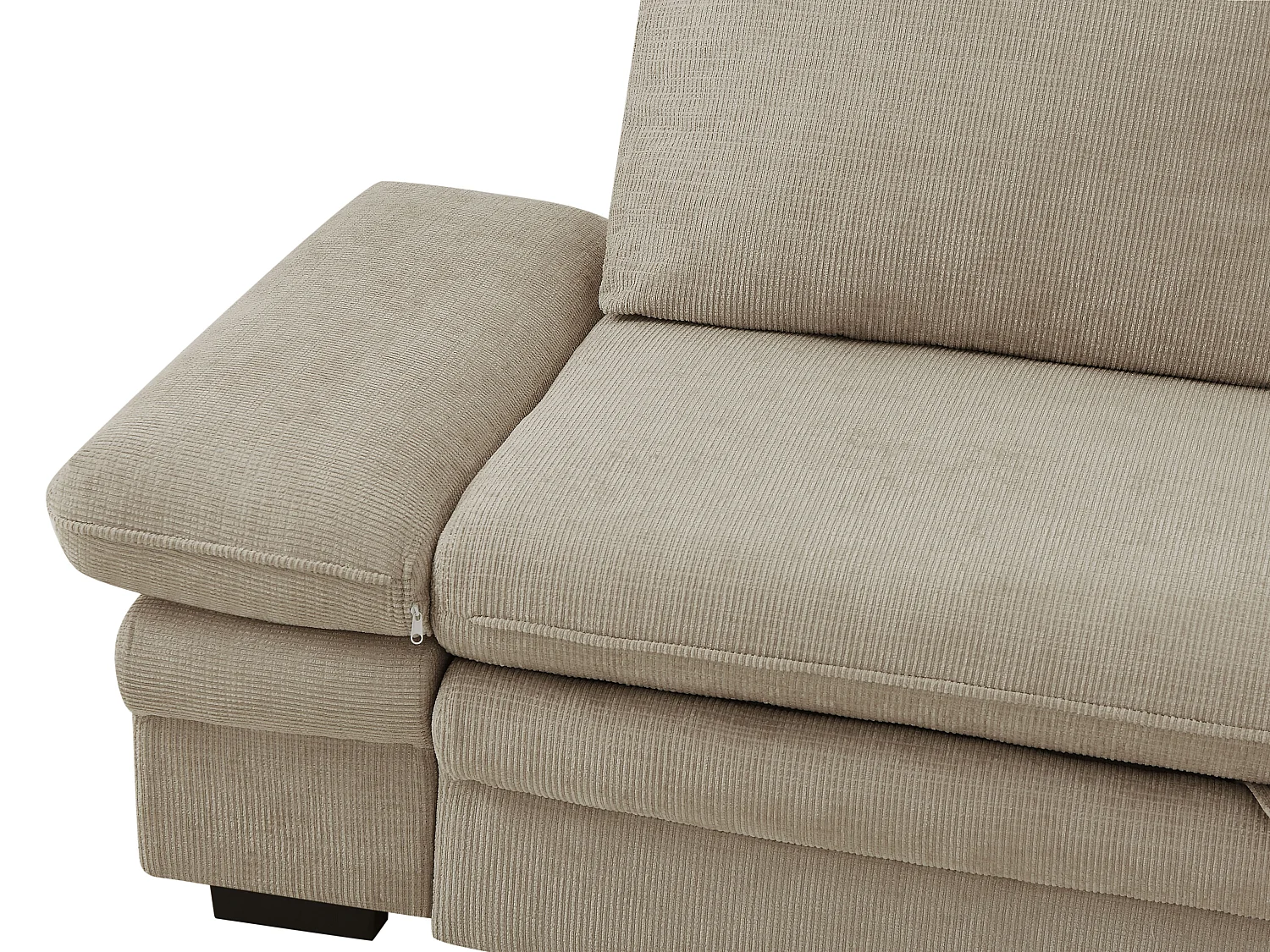 Canapé d'angle convertible et réversible en tissu chenille beige SIVIARA