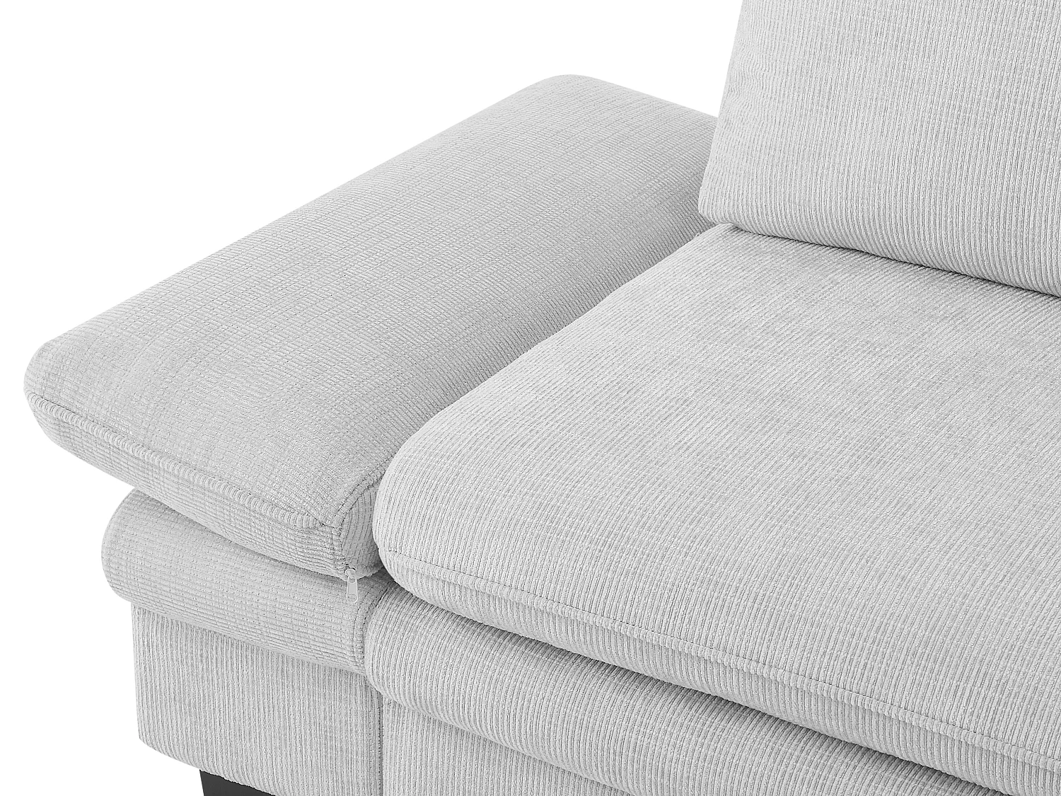 Canapé d'angle convertible et réversible en tissu chenille gris clair SIVIARA