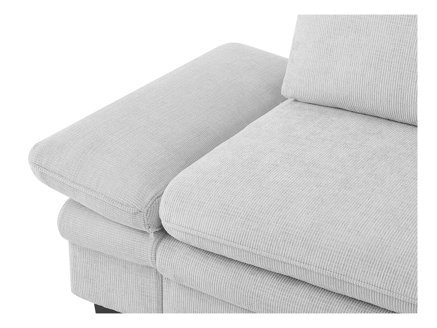 Canapé d'angle convertible et réversible en tissu chenille gris clair SIVIARA