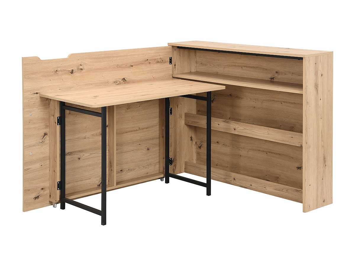 Eckschreibtisch Klappbar - MDF - Natur - RELIMY günstig online kaufen