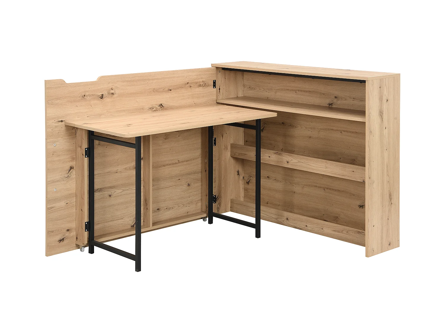 Nedfellbart hjørneskrivebord - MDF - Farge: Naturlig - RELIMY